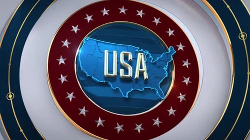 Karte der Vereinigten Staaten von Amerika mit Flagge 4K
