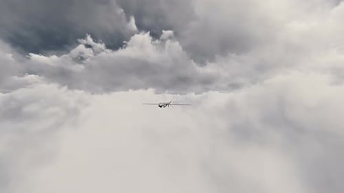 Realistic Drone Flying Above Clouds Motion Graphic