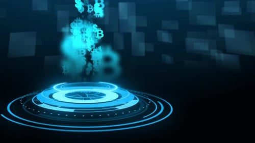 Digital Interface with Bitcoin Exchange Icons Cyberspace