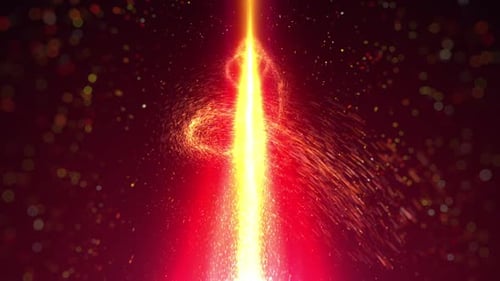 Sparkling Golden Light Beam Reveal Motion Background