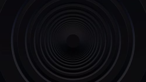 Schwarzer Neonkreistunnel auf schwarzem Hintergrund Nahtlose Animation