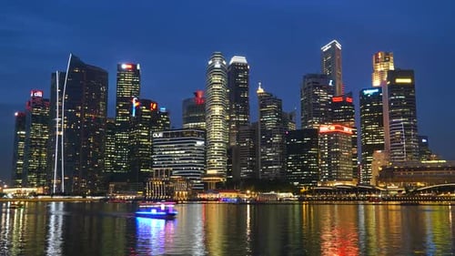 Time lapse of Building in Singapore city