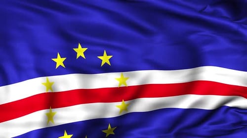 Cape Verde Flag Waving Seamless Loop Animation