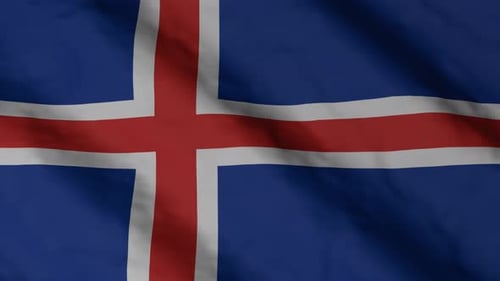 Waving Iceland Flag Seamless Loop Animation