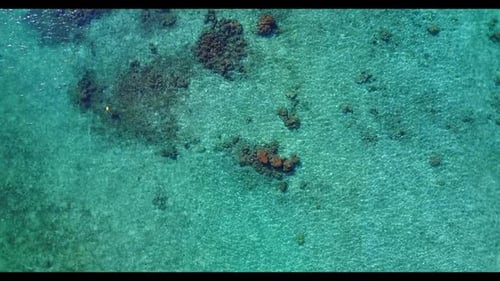 Aerial travel of beautiful bay beach holiday by aqua blue ocean with white sand background of a dayo