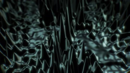 Animated Fluid Spikes Dark Metallic Background