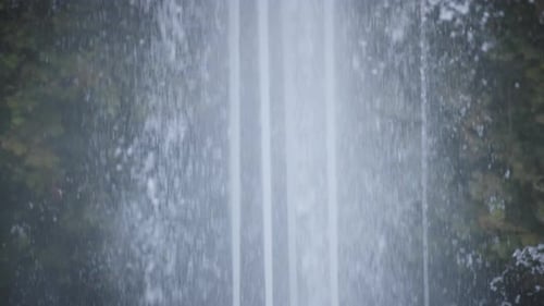 Strong water stream in a fountain
