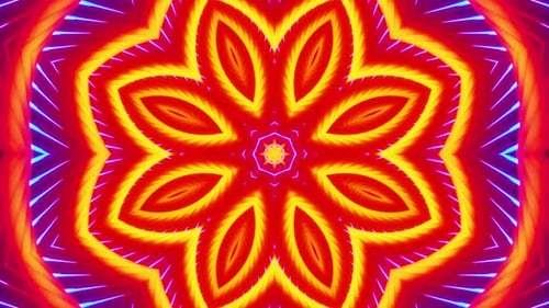 Vibrant Abstract Symmetrical Kaleidoscope Looping Background