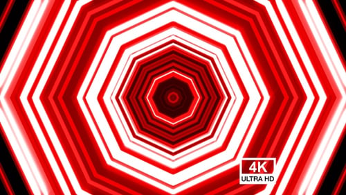Rot-weißer achteckiger Tunnel 4K