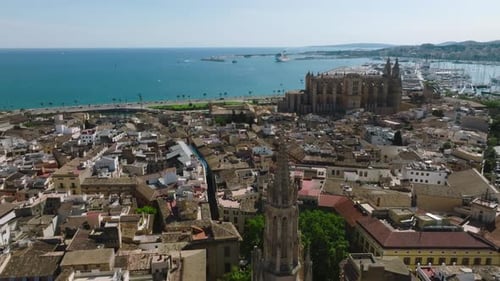 Vista aérea de la capital de Mallorca Palma De Mallorca en España