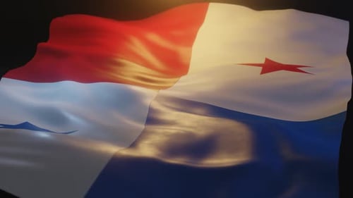 Drapeau du Panama, vue en angle