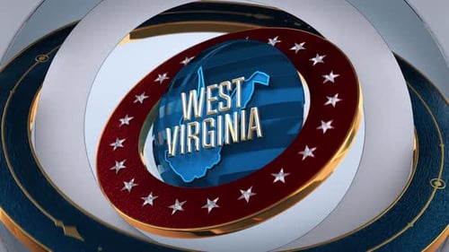 Karte des Bundesstaates West Virginia 4K der Staaten von Amerika mit Flagge