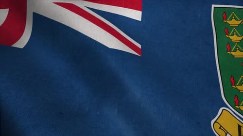 Realistic British Virgin Islands Flag Waving Seamless Loop