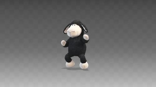 Happy Black Sheep Character Dancing Animation