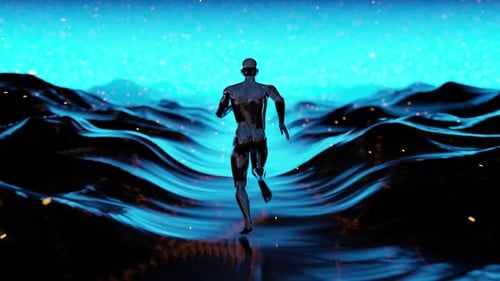 Running Human, Abstract Backghround 4K