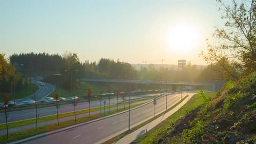 Road Rush Hour Sonnenuntergang Tl 4k