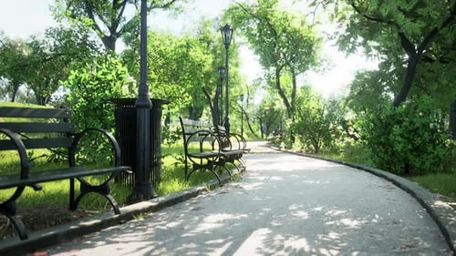 Walking Through a Serene 3D Animated Park Path