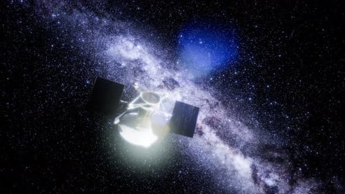 3D Space Probe Flying Through Milky Way Galaxy