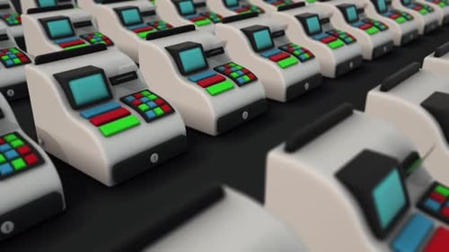 Multiple Cash Registers In A Row Hd