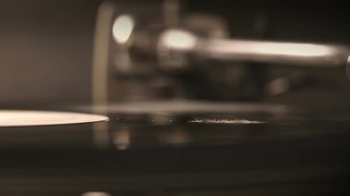 Vinyl Record Spinning on a Turntable