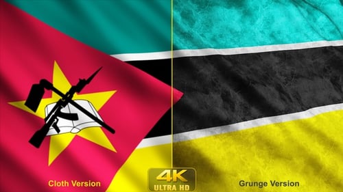 National Flag of Mozambique Realistic Waving