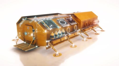 Module résidentiel d'une station habitable planétaire 4k