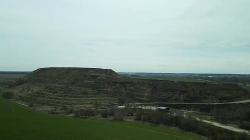 Landfill Waste Site Aerial on a Cloudy Day