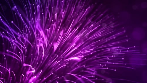 Abstract Glowing Purple Particles Background Animation