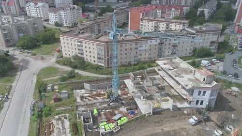 Luftaufnahme einer Baustelle