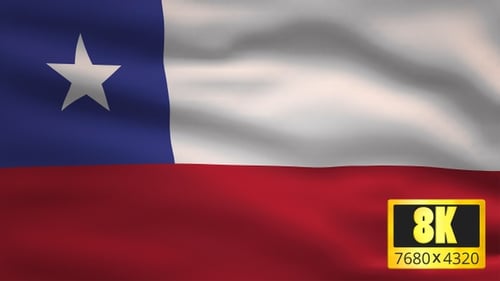 Waving Flag of Chile Seamless Loop Animation