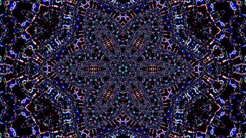 Abstract Kaleidoscope pattern with full colors. Magic mandala. 4k
