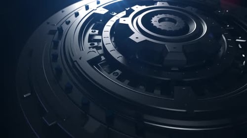 Futuristic Tech Rotating Gears Reveal Opener