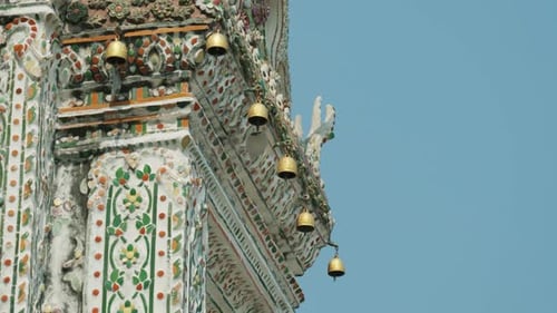 4K Cinematic religious travel scenic footage of the Buddhist temple of Wat Arun in the old town of B