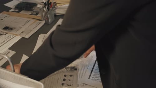Police Investigating Criminal Profiles at the Office