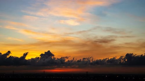 City Sunrise with Clouds Time Lapse