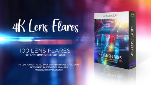 Pack of 4K Lens Flare Light Effects for Video Projects