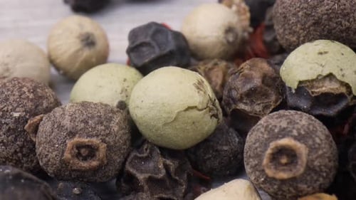 Colorful Peppercorns in Close-Up Detail