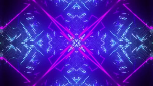 4k Neon Cyber Tunnel