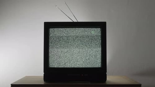 Vintage Television displaying Static on Screen