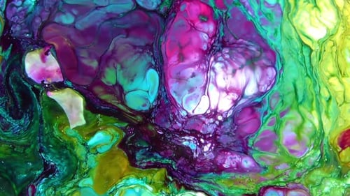 Colorful Abstract Inks Flowing and Mixing Together