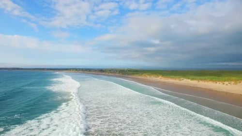 Beautiful turquoise sea and coastline 4k