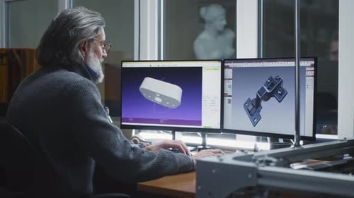 Erfahrene Designer, die 3D-Modelle im Studio erstellen