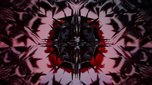 Abstract Red and Black Spiky Geometric Loop Background