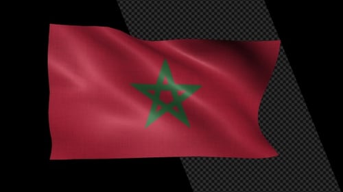 Realistic Waving Flag of Morocco