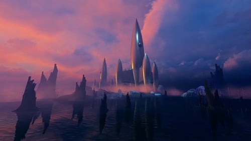 Space Rocket On A Polluted Planet