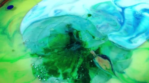 Colorful Inks Mixing Abstractly