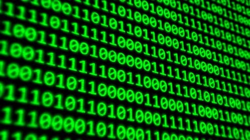Binary Code Program Digits on Dark Computer Monitor Screen - 4K