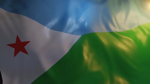 Realistic Waving Flag of Djibouti Animation