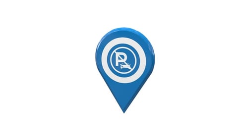 Animated 3D Map Pin No Parking Icon