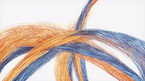 Flowing colored lines,crossed lines.